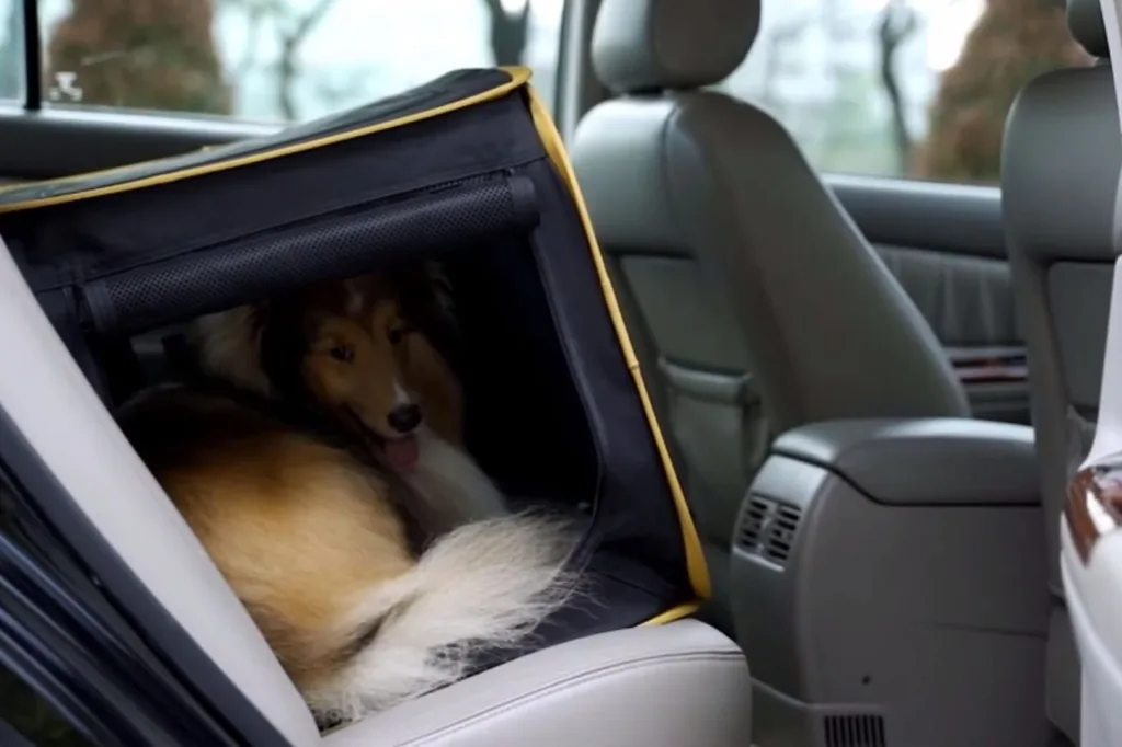 how to secure a dog crate in a car